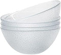 Vikko Soup Bowls, 6.5 Inch Salad Bowls, Glass Soup Bowls, Elegant Textured Glass Bowls, Set of 4, Dishwasher Safe