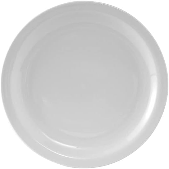 Tuxton China CLA-054 Plate, 5-1/2" Diameter, Round, Narrow Rim, Microwave and Dishwasher Safe, Oven Proof, Fully Vitrified, TuxCare, Healthcare, Colorado, Porcelain White, Pack of 36