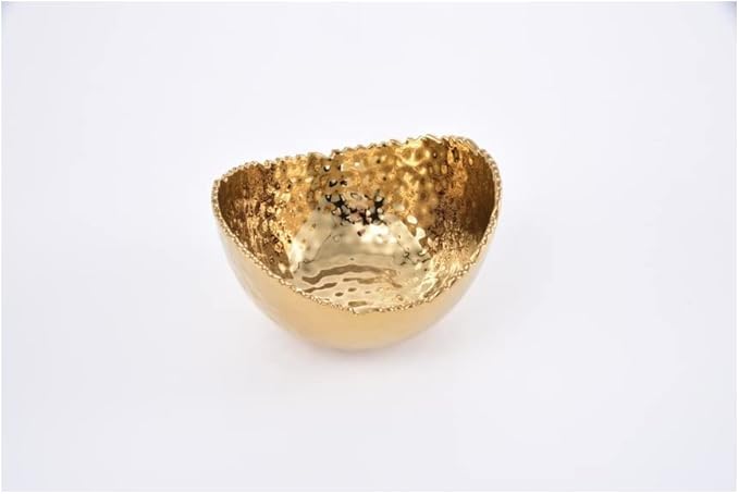 Pampa Bay Small Oval Bowl, 5.25-inch Length, Gold