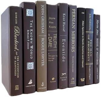 Real Books by Color® (Set of 9, Brown) Decorative Bookshelf Home Decor Shelf Styling Photo Prop