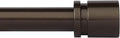 Curtain Rods for Windows 16 to 144 Inches Adjustable Length 1 Inch Diameter Window Curtain Rod with Aluminium End Cap, Antique Bronze