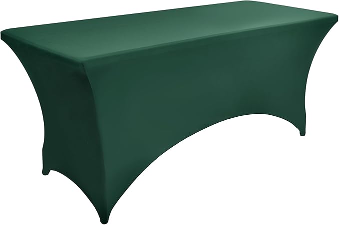 10-Pack 6ft Spandex Table Covers for Rectangle Standard Folding Tables - Wrinkle Resistant Stretch Tablecloths - Ultimate Fitted Table Protector for Parties, Banquet, Wedding
