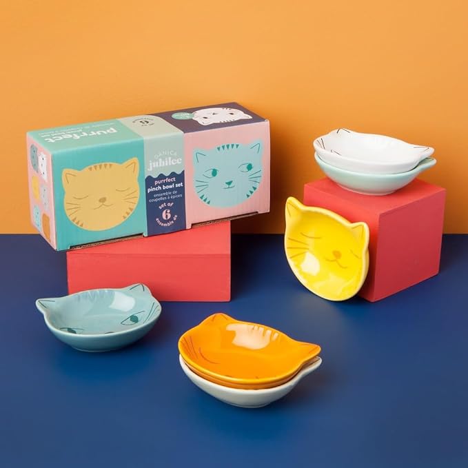 Set of 6 Purrfect Cat Pinch Bowls L46003