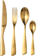 32 Piece Gold Silverware Set for 8,Modern Unique 18/10 Stainless Steel Flatware Cutlery Set, Eating Tableware Set,Vintage Luxury Style Cutlery Set for Home Restaurant Wedding Party
