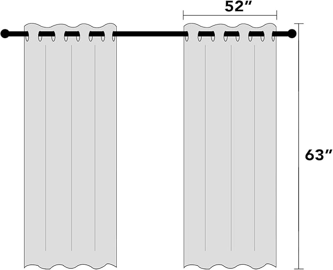 PrinceDeco Blackout Curtains 63 Inch Length Stone Blue Short Blackout Curtains for Bedroom Living Room Anti-Rust Grommet Thermal Insulated with White Liner, 52" W x 63" L, 2 Panels Set