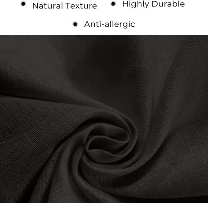 D'Moksha Homes Linen Black Table Runner 132 Inches Long - 100% Pure Linen Extra Long Table Runner 14 x 132 Inch for Spring, Easter - Machine Washable