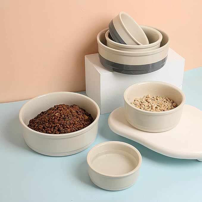 Sweejar Ceramic Dog Bowls, Dog Food Dish for Large Dogs and Cat, Heavy Duty Porcelain Pet Bowl for Canned Food and Water 78 Fl Oz （White）