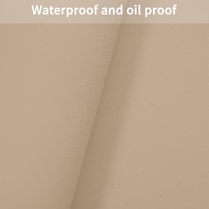 Round Table Pad, 1.8mm Thick, 24 Inch Diameter Leather Table Cover and Protector for Dining Table Top (Light Brown+Gray)