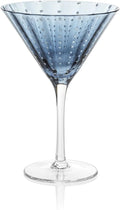 Zodax Portofino White Dot Glassware or Stemware Sets of 4 (Navy Blue, Martini)