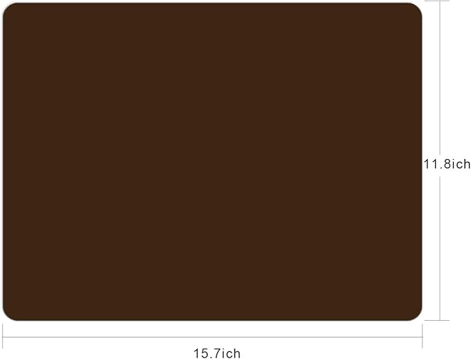 Silicone Placemats, Food-Grade Non-Slip Waterproof, Dining, Stain Resistant, Countertop Protector, Kitchen Counter Mat, Heat Resistant, Baking mat Dishwasher Safe (15.7x11.8Inch-4pack, Coffee)