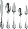 Silverware Set for 16 Premium 18/10 Stainless Steel Flatware Set Palace Style 80 Piece Cutlery Tableware Utensils Embossed Decorative Handle Knives Forks and Spoons for Home Christmas Wedding
