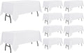 sancua 10 Pack White Tablecloth 60 x 84 Inch, Rectangle Table Cloth for 4ft Tables - Stain and Wrinkle Resistant Washable Polyester Table Cover for Dining Wedding Banquet Party Buffet Restaurant