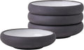 Uaral Matte Black Salad Plate,Dinner Plates and Bowls Set,Stoneware Dessert Plate Set,Appetizer Plates Set of 4,5.5 inch,14 oz(Color Clay and White)