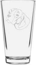 Etched Laser Art Braque Saint Germain Personalized Dog Themed Pint Glasses - Custom Etched Pint Glassware, Ideal Gift for Dog Lovers, Drinking Glasses for Beer, Cocktails, Water & Juice