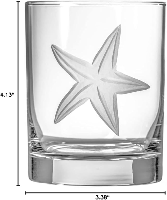 Rolf Glass Starfish Double Old Fashioned Glass, Clear