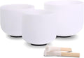 7inch 8inch 9inch Crystal singing bowls set sound bowl for healing Mindfulness, Meditation, Yoga, Spiritual and Body Healing Chakra Bowl (7C+8G+9E, 7 inch +8 inch + 9inch)