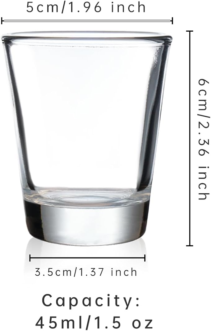 BCnmviku 1.5 oz Shot Glasses Sets with Heavy Base, Clear Shot Glass (4 Pack)