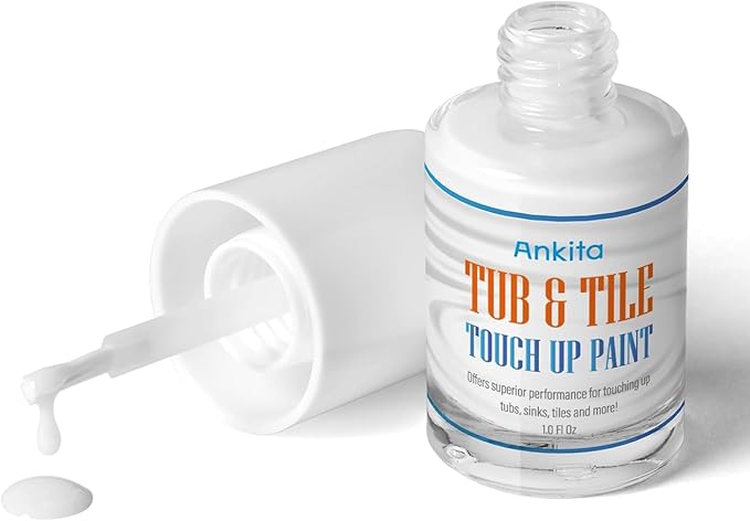 Specialty Tub and Tile Paint, White Tub Paint for Bathtub, Quick-Dry Porcelain paint for Scratches & Chips on Porcelain, Acrylic, Enamel, Cast Iron, Bathtub, Tiles, Sinks and Toilets(Matte White)
