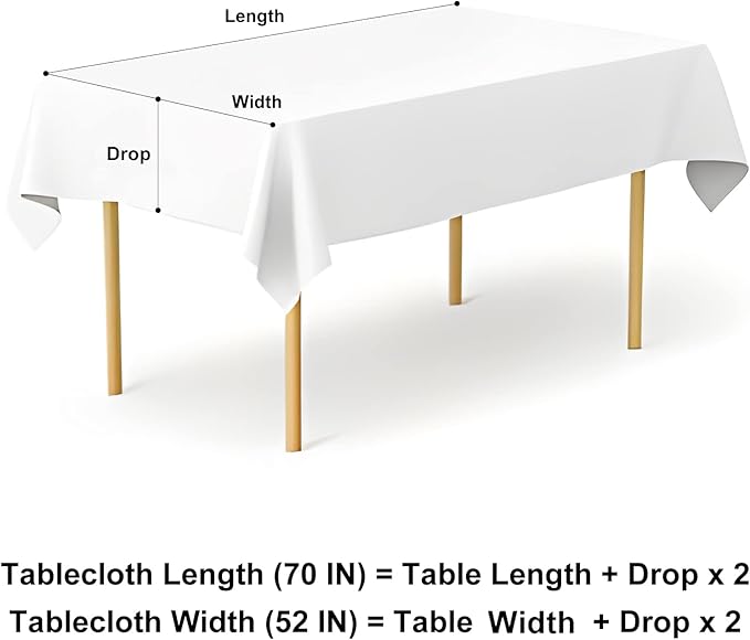 misaya Rectangle Waterproof Vinyl Table Cloth, Buffalo Flannel Backed Tablecloth, Wipeable Plastic Table Cover for Dinner, Kitchen, Outdoor (52" x 70", Black and White)