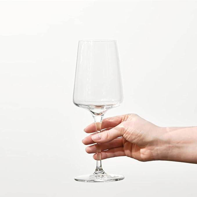 Krosno White and Sparkling Large Wine Glasses Drinking | 4 Pieces Set 13.5 fl oz | Infinity Collection | Elegant | Cocktail Crystal Set Wedding Gift | Lead-Free Glass | Homes, Restaurants & Kitchen