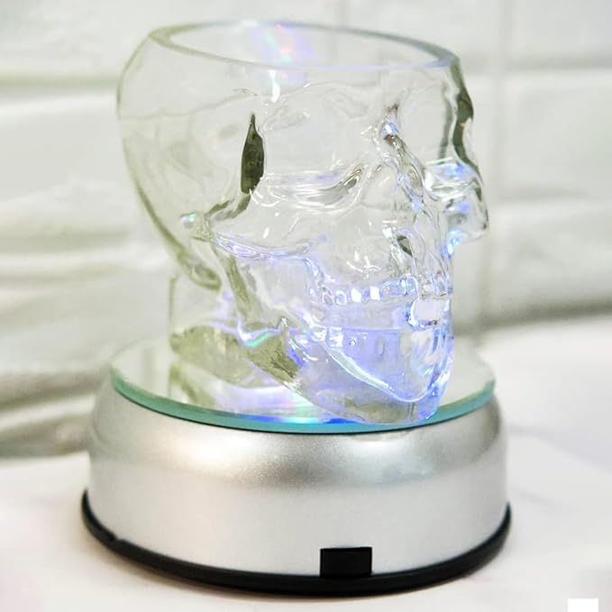 Watris Veiyi 4" LED Colorful Rotating Display Base, Light Rotating Crystal Display Base, Display Base Stand Turner for Crystals Glass Art and Cup
