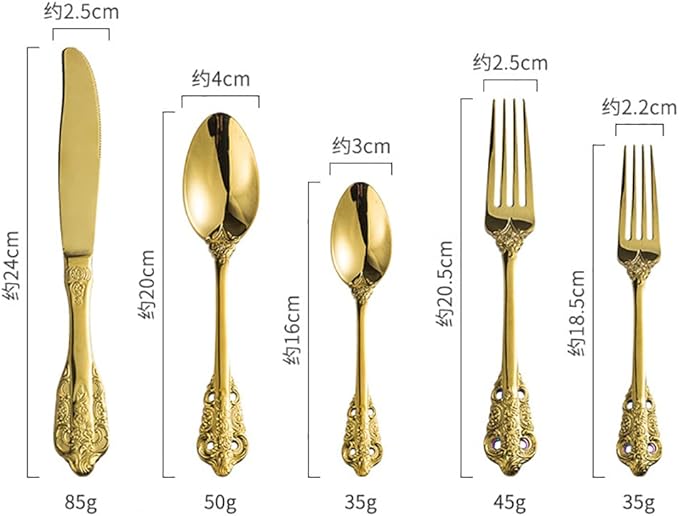 Silverware Set for 6 Premium 18/10 Stainless Steel Flatware Set Palace Style 30 Piece Cutlery Tableware Utensils Embossed Decorative Handle Knives Forks and Spoons for Home Christmas Wedding