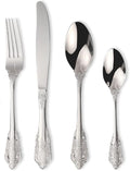 Vintage Silverware Flatware Set for 16, European Classic Style 64 Pieces Stainless Steel Tableware Cutlery Set,Fine Kitchen Utensils for Wedding Restaurant Hotel Christmas