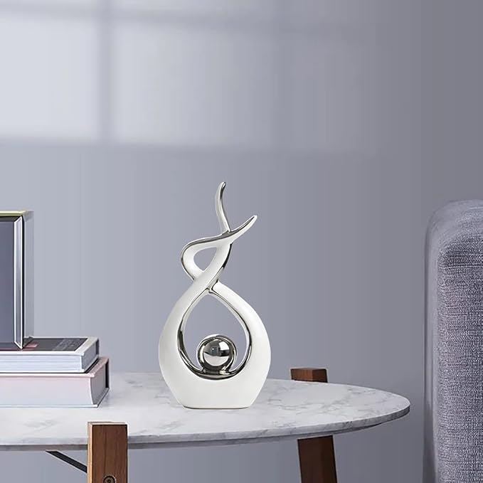 Norrclp Home Decor Modern Abstract Art Ceramic Statue Table Decorations for Dining Room Living Room Office Centerpiece
