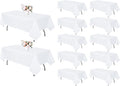 12 Pack White Tablecloth 60 x 126 Inch Rectangular Table Cloth for 8 Foot Rectangle Tables, Wrinkle Resistant Washable Fabric Polyester Table Covers for Wedding Party Banquet Buffet