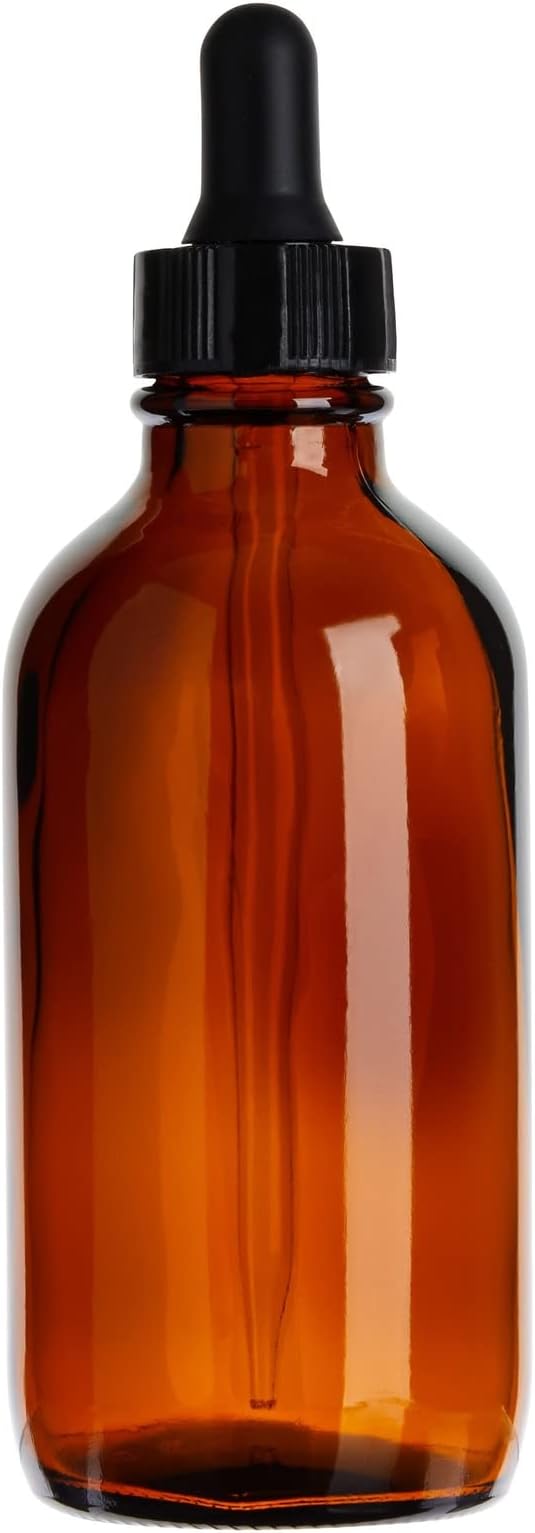 Juvale Amber Glass UV-Protected Amber Dark Glass Bottles with Droppers for Essential Oils & Travel Liquids - 4 Oz, 15-Pack, Apothecary Style - Leak-Proof Dropper Bottle Set with 6 Funnels