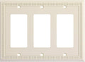 Henne Bery Sunken Pearls Heavy Duty Decorative Wall Plate Switch Plate Outlet Cover, Durable Solid Zinc Alloy (Triple Decorator, Light Almond)