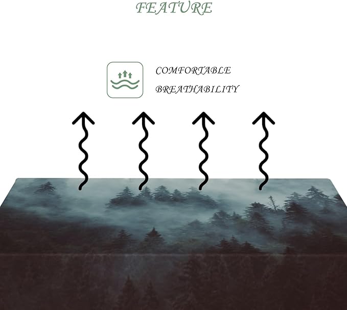 60x84 Inch Nature Rectangular Tablecloth Misty Forest Mountain Table Cloth Waterproof Durable Table Cover for Holiday Picnic Dinner BBQ Decor