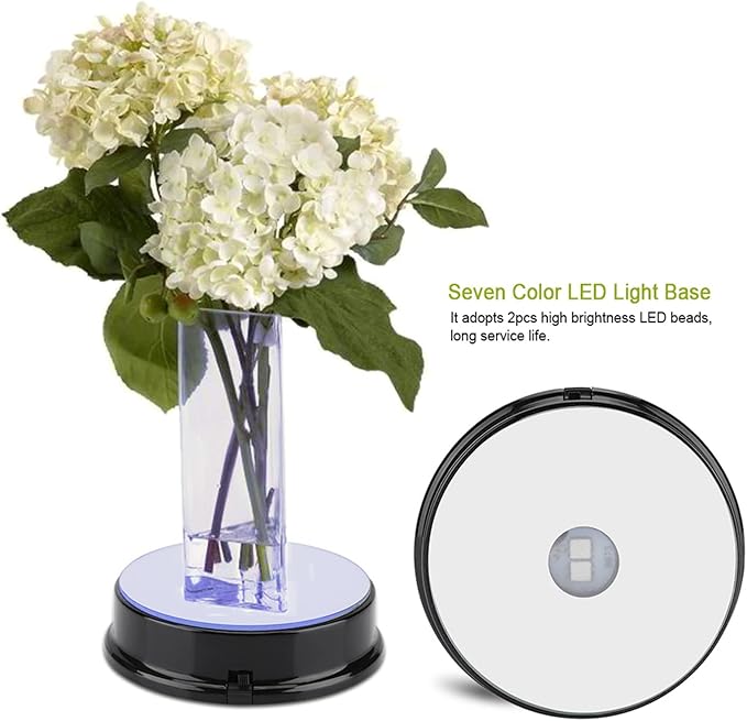 Watris Veiyi 4PCS LED Display Base, Colorful LED Light Base Stand for Crystals Glass Jewelry Art Gift