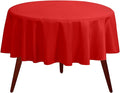 Gee Di Moda Round Tablecloth - 108 Inch Red Round Table Cloth for 48 to 72 Inch Round Tables - Heavy Duty Washable Fabric - for Buffet Table, Holiday Party, Dinner, Wedding & Baby Shower