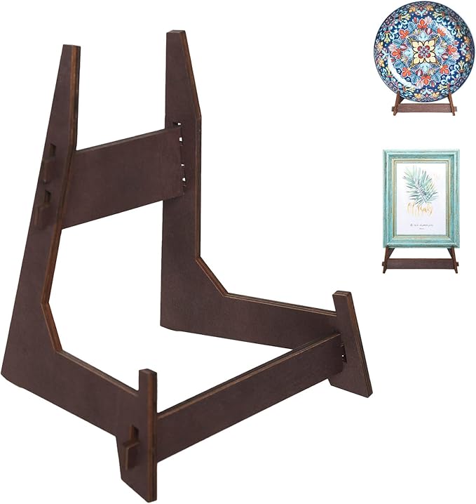 Plate Stands for Display,10 Inch wooden Plate Holder Display Stands,Frame holder stand for Book, Picture,plaque, Decorative Plate, Photo and Platter, Tabletop Art.(2 Pack )
