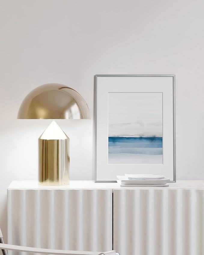 HAUS AND HUES 12x16 Picture Frame with Real Glass & Silver Premium-Grade Metal Matted to 8.5x11 - Aluminum 12x16 Frame - Includes Hanging Kit - Ideal for Home, Office (12x16 in, Silver)