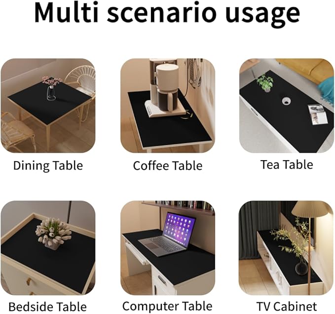 Dresser Covers - 17x78 Inch Waterproof Easy to Clean Can Conceal Flaws Protector The Table Top from Scratches Used for Coffee Table Dresser(Black+Black 17x78)