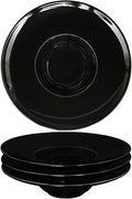 Ceramics Rimmed Soup Bowls 5.1 oz, Black 8.5 inch Exquisite small soup plate Set of 4, Pasta plates With Rim is the best choice for hotels, kitchens, fine restaurants and gourmets