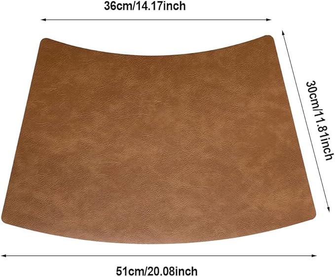 Leather Round Table Washable Placemats, Thick Faux Leather Heat Resistant Wedge Table Placemat, Waterproof Non-Slip Easy to Clean Place mat for Kitchen Coffee Dining Room Table Set of 10