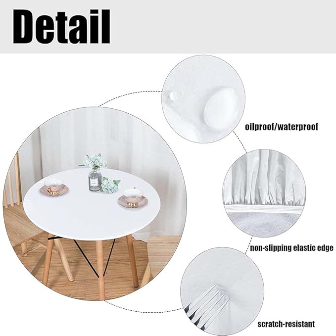 Round Edge Closing Tablecloth, Moon Elastic Edged Tablecloth, Black Cat Sitting on White Crescent Moon, Fit Round Tables 39inch Diameter, for Dining Room/Party/Banquet Decoration, Sand Brown Black
