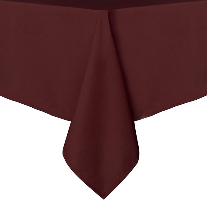 sancua Rectangle Tablecloth - 60 x 120 Inch - Stain and Wrinkle Resistant Washable Polyester Table Cloth, Decorative Fabric Table Cover for Dining Tables, Buffet Parties and Camping, Burgundy