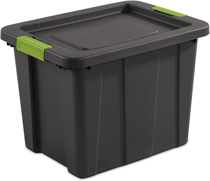 Sterilite 12-Pack Storage Bins with Lids, Heavy Duty Totes, Tuff1, 18 Gallon, Flat Gray