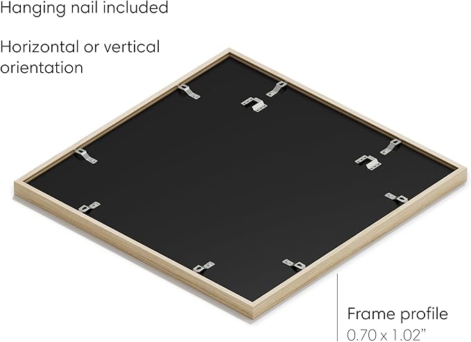 HAUS AND HUES 20x20 Picture Frame with Real Glass & Natural American Oak Matted to 16x16 - Oak 20x20 Frame With Mat - Includes Vertical & Horizontal Hang - Ideal for Home, Office (20x20 in, Natural)