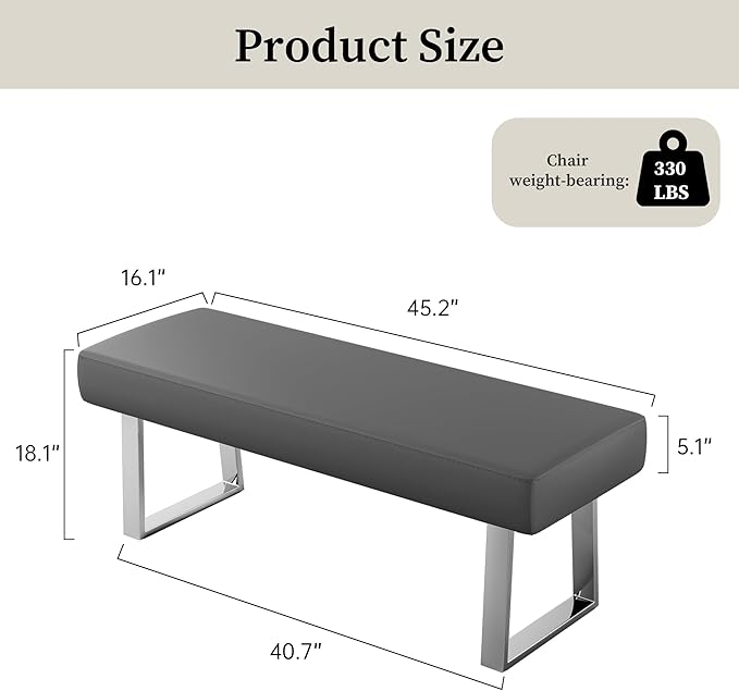 JIEXI Bedroom Bench Bed end upholstered Bench Indoor Corner Small Bench, with Metal Legs,for Kitchen entryway Dining Room and Living Room Window, Plant Bench, Footstool