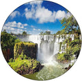Polyester Tablecloth, Landscape Waterproof Oil-Proof PVC Table Cloth, Majestic Waterfall River Argentinean Falls Natural, Fit Round Tables 39inch Diameter, for Holiday Dining Table, Dinner, Party