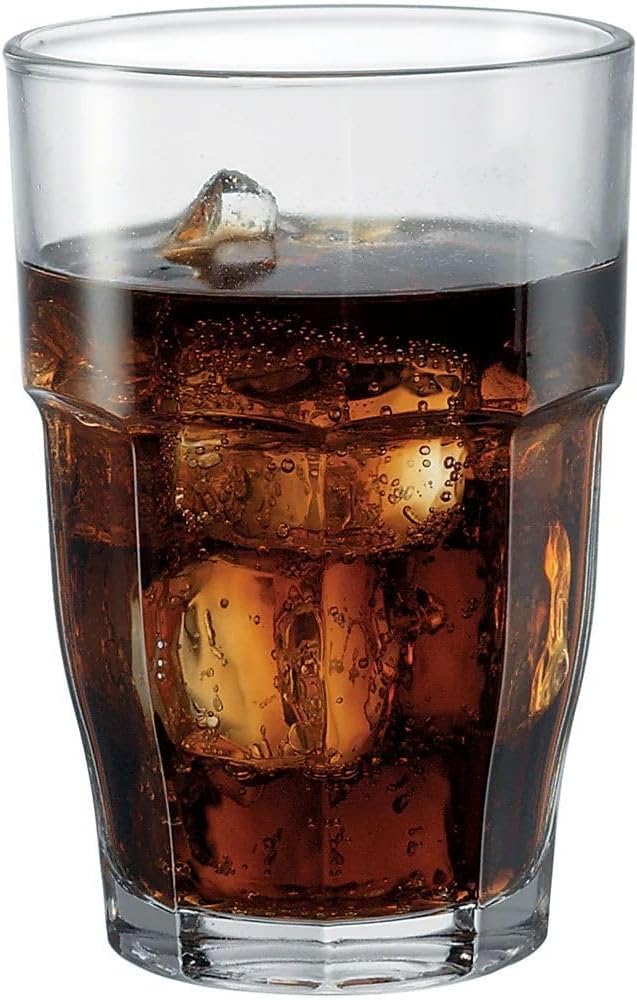 Bormioli Rocco Rock Bar 16.25 oz. Cooler Stackable Tempered Beverage Glasses for Cold Drinks, Water, and Cocktails, Set of 6, Clear