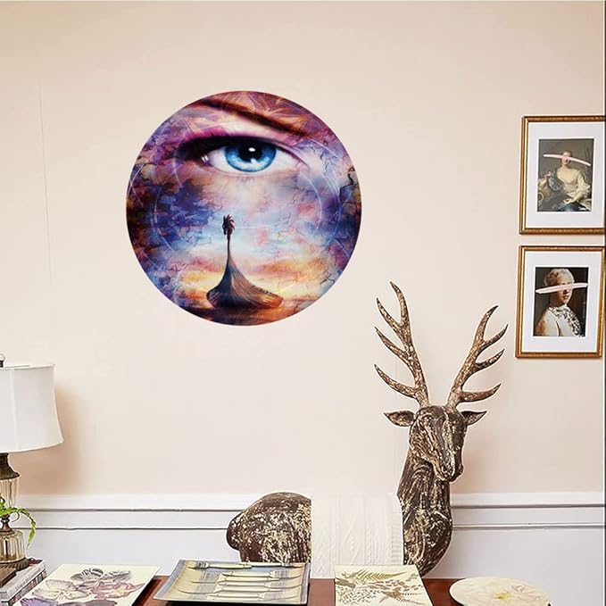 Ceramic Plates, Viking Decorative Ceramic Plates, Boat On The Beach and Woman Eye Boat with, 10 Inch, for Dining, Parties, Wedding, Multicolor