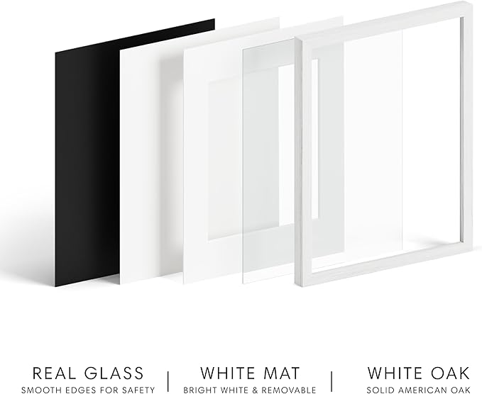 HAUS AND HUES 4x6 Picture Frame with Real Glass and White Oak - Oak 4x6 Picture Frame - Includes Real Glass, American Oak, Easel Back, Vertical Hang - Ideal for Home, Room, Office (4x6 in, White)