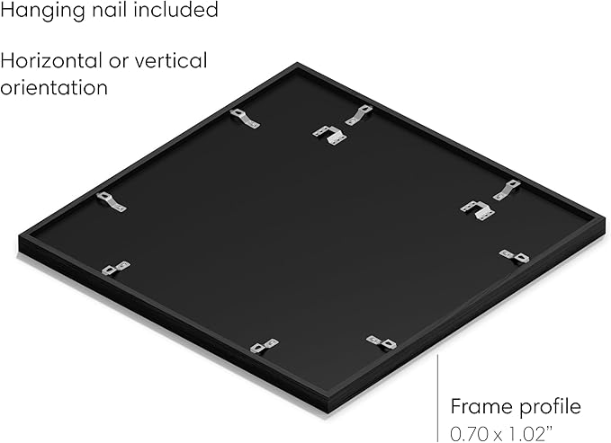 Haus and Hues 20x20 Picture Frame with Real Glass & Black American Oak Matted to 16x16 - Oak 20x20 Frame With Mat - Includes Vertical & Horizontal Hang - Ideal for Home, Room, Office (20x20 in, Black)