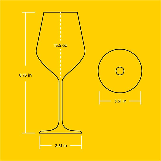 JoyJolt Layla White Wine Glasses, Set of 4 Italian Glasses, 13.5 oz Clear – Made in Europe